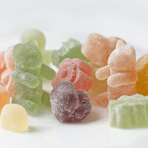 Pink and green spring candies